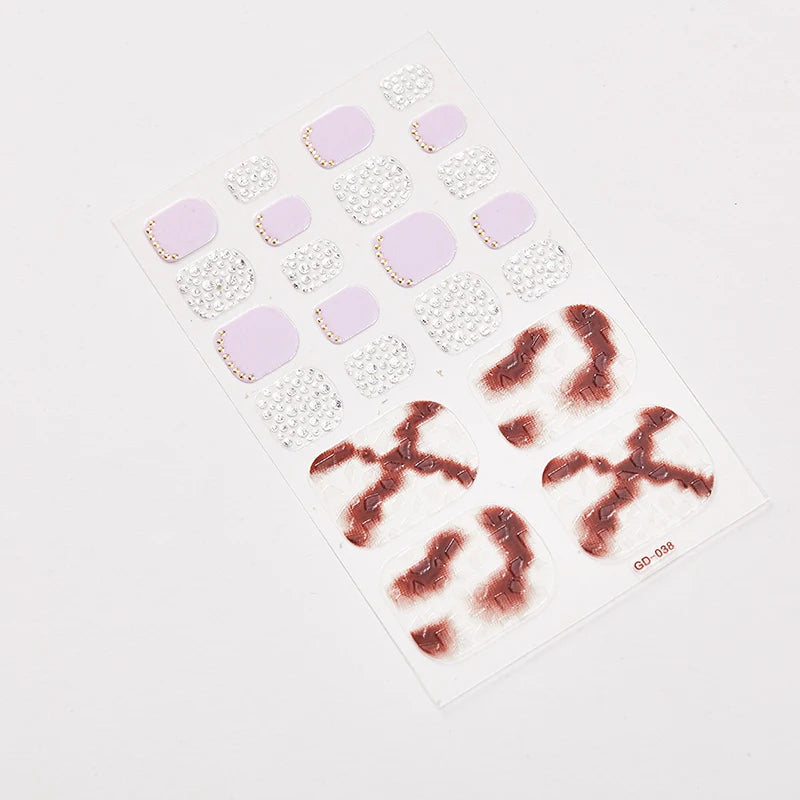 Sanuxc Toe Nail Sticker Self Adhesive Nail Polish Sticker Plain Stickers Nail Decoration Minimalist Nail Wraps Full Cover