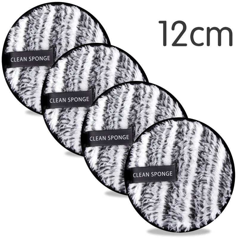 4 discos reutilizables desmaquillantes, paño de microfibra, toalla limpiadora facial, esponjas lavables para el cuidado de la piel, esponjas cosméticas.