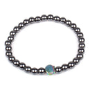 Weight Loss Nature stone Magnetic Therapy Health Bracelet Trendy Hematite Round Black Charm Stretch Bracelet For Men Women