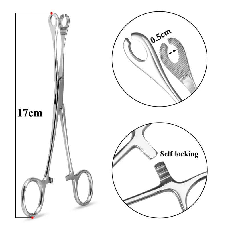 1pc Surgical Steel Tweezers for Catch Bar Grasp Clamp Plier Professional Clip Hold Pole Balls Forceps Body Piercing Jewelry Tool