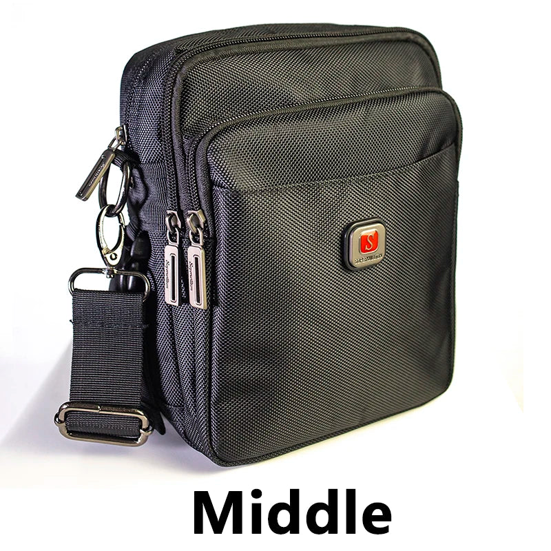 New upgrade Men Shoulder Bag Brand Casual Messenger Bags Waterproof Man Purse Oxford Zipper Crossbody Can Be Equipped With Belt