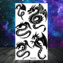 وشم مؤقت واقعي على شكل أشواك وتنين وذئب للرجال البالغين والأطفال وشم مزيف على شكل جمجمة نمر وأسد ورقبة وذراع ويدين وشم صغير