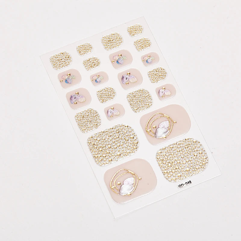 Sanuxc Toe Nail Sticker Self Adhesive Nail Polish Sticker Plain Stickers Nail Decoration Minimalist Nail Wraps Full Cover