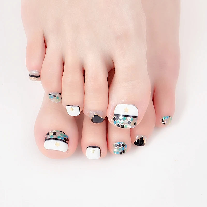 Sanuxc Toe Nail Sticker Self Adhesive Nail Polish Sticker Plain Stickers Nail Decoration Minimalist Nail Wraps Full Cover