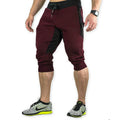 Men's Cotton Casual shorts 3/4 Jogger Capri Pants Breathable Below Knee Short Pants with Three Pockets