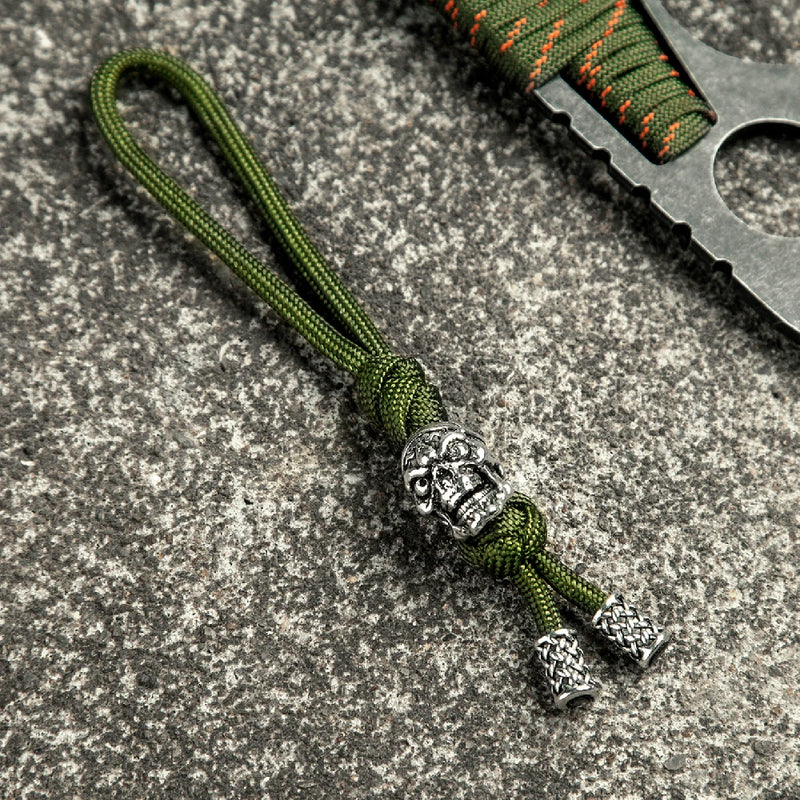 Retro Viking Pirate Skull Keychains Men Keyring Women Amulet Lanyard Bag Knife Rope Antique Pendant Accessories Handmade Jewelry