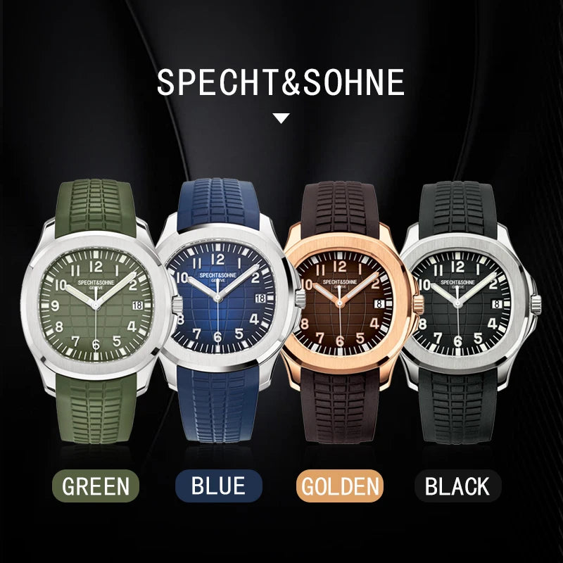 2024 Hot Selling Specht&Sohne Men's Automatic Watch Japan Machine Core Miyota 8215 Movt Classic Sports Wrist 50M Waterproof