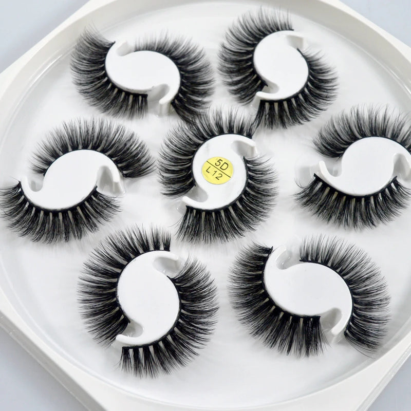 QSTY 7pairs 15-25mm 3D Mink Lashes Natural Long False Eyelashes Dramatic Volume Fake eye Lash Makeup for eyelashe extension