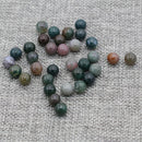 20Pcs Natural Stone Beads 8 MM Without Hole Round Semi-Precious For Potted Plants Fish Tank Decorations