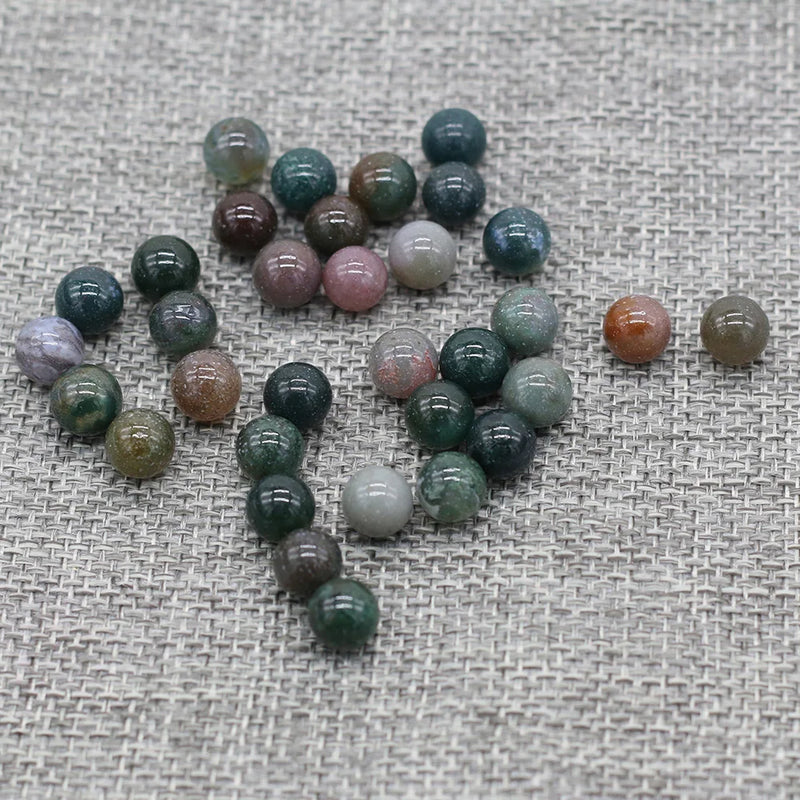 20Pcs Natural Stone Beads 8 MM Without Hole Round Semi-Precious For Potted Plants Fish Tank Decorations