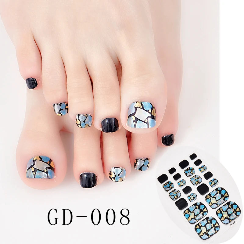 Sanuxc Toe Nail Sticker Self Adhesive Nail Polish Sticker Plain Stickers Nail Decoration Minimalist Nail Wraps Full Cover
