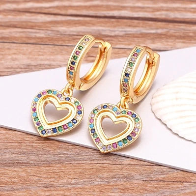 Luxury Fashion Design Heart/Evil Eye/Elephant/Butterfly/Crown/Horn 14 Styles Drop Earrings Wedding Party Accessories Jewelry