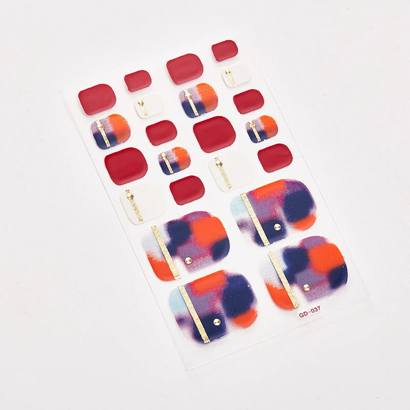 Sanuxc Toe Nail Sticker Self Adhesive Nail Polish Sticker Plain Stickers Nail Decoration Minimalist Nail Wraps Full Cover