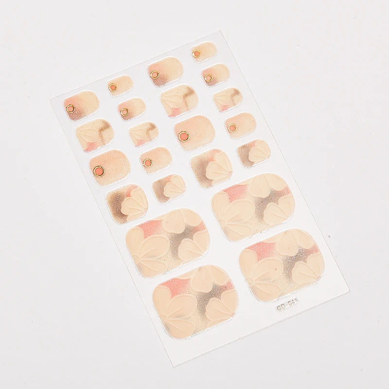 Sanuxc Toe Nail Sticker Self Adhesive Nail Polish Sticker Plain Stickers Nail Decoration Minimalist Nail Wraps Full Cover