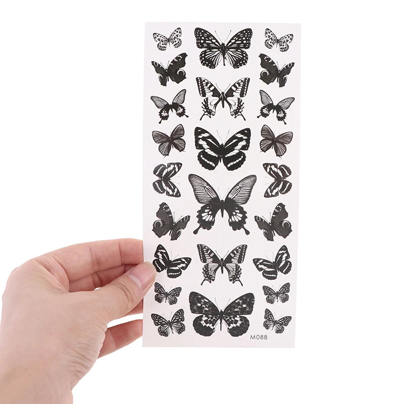 1Sheet Waterproof Temporary Tattoo Sticker 3D Butterfly Theme Fake Tattoo for Women Body Leg Arm Art