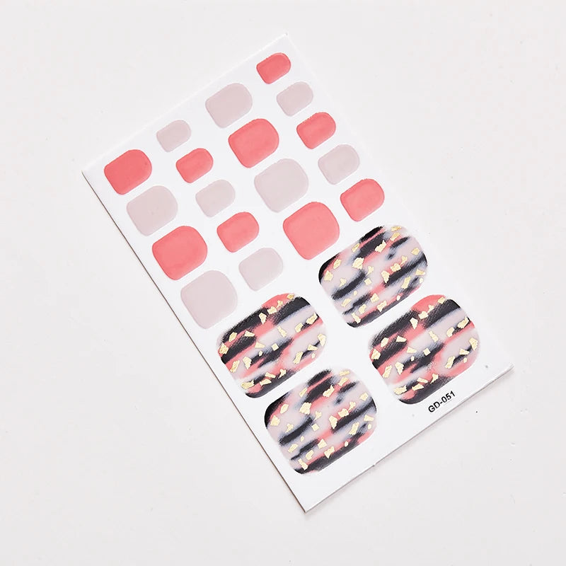 Sanuxc Toe Nail Sticker Self Adhesive Nail Polish Sticker Plain Stickers Nail Decoration Minimalist Nail Wraps Full Cover