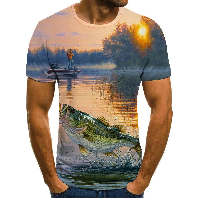 2023 Hot New Men Leisure 3D Printing T Shirt Funny Fish Print Tees Men/Women T-shirt Hip Hop Streetwear Oversized Harajuku Tops