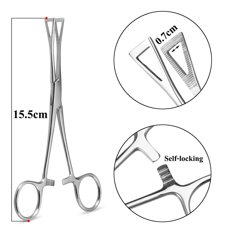 1pc Surgical Steel Tweezers for Catch Bar Grasp Clamp Plier Professional Clip Hold Pole Balls Forceps Body Piercing Jewelry Tool