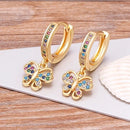 Luxury Fashion Design Heart/Evil Eye/Elephant/Butterfly/Crown/Horn 14 Styles Drop Earrings Wedding Party Accessories Jewelry