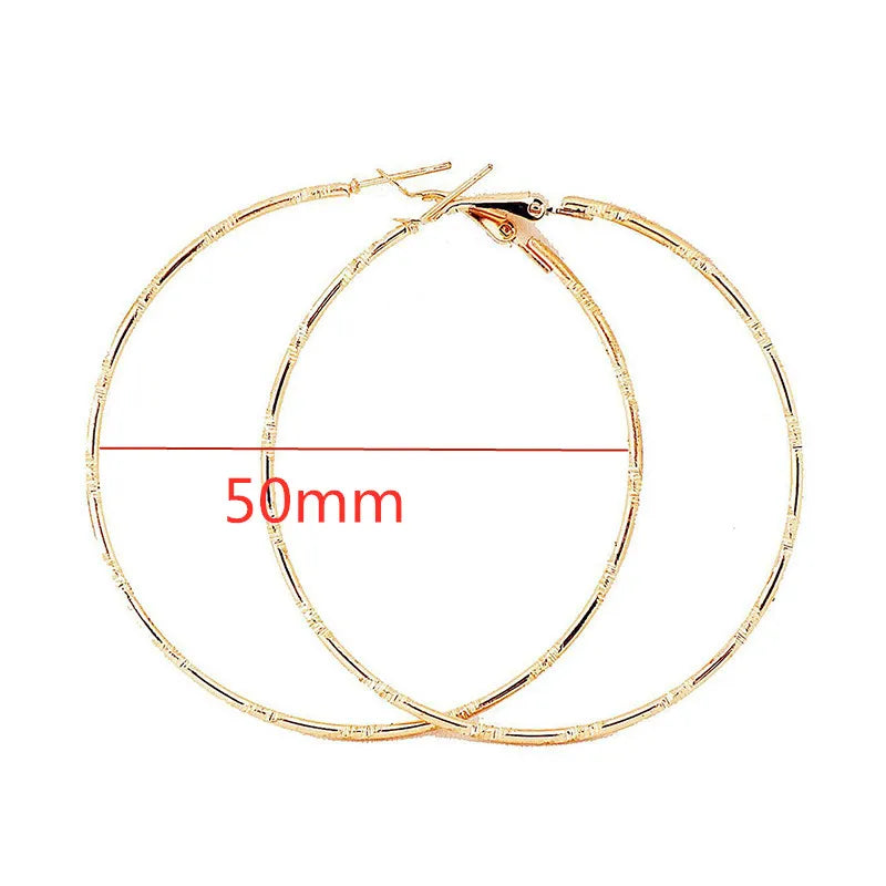 4-8CM Exaggerated Big Smooth Circle Hoop Earrings  for Women Aros Simple Round Loop Ear Wedding Jewelry Brincos Cool Gift
