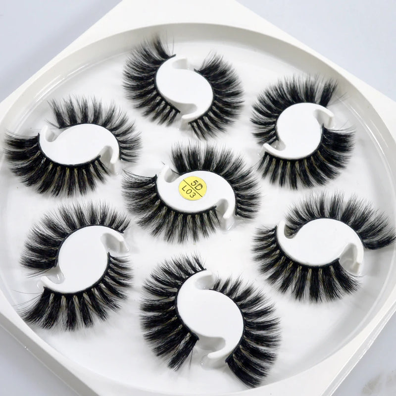 QSTY 7pairs 15-25mm 3D Mink Lashes Natural Long False Eyelashes Dramatic Volume Fake eye Lash Makeup for eyelashe extension