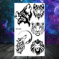 Realistic Thorns Dragon Wolf Tatoos Temporary Tattoos For Adult Men Kids Lion Tiger Skull Fake Tattoo Neck Arm Hands Small Tatoo