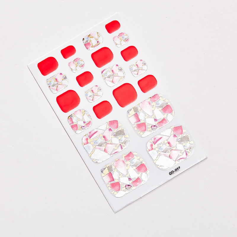 Sanuxc Toe Nail Sticker Self Adhesive Nail Polish Sticker Plain Stickers Nail Decoration Minimalist Nail Wraps Full Cover