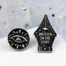 Black Dark Style Pins Pen Eyes Round Enamel Brooch Punk Cool Lapel Pin Custom Button Badge Fashion Jewelry Gifts For Friends Men