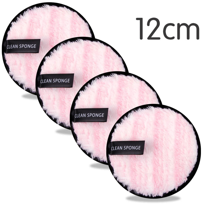4 discos reutilizables desmaquillantes, paño de microfibra, toalla limpiadora facial, esponjas lavables para el cuidado de la piel, esponjas cosméticas.