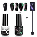 LILYCUTE 7ML 9D Cat Magnetic Gel Polish Set Semi Permanent Soak Off UV LED Glitter Nails Magnet Stick Black Gel Needed