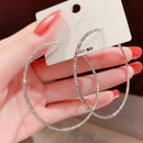 New Fashion Big Hoop Earrings For Women Shiny Rhinestone Large Circle Earring Brincos Girl Party Engagement Jewelry Gifts