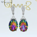 S&Z DESIGN 2021 New Fashion Luxury Large Oval Crystal Dangle Earrings Cubic Zirconia Earrings For Women Wedding Elegant Jewelry