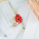 Red Poppy Flower Women Brooch Beautiful Enamel Pin Lady Dress Sweater Cloth Lapel Pins Metal Badge Wedding Fashion Jewelry Gifts