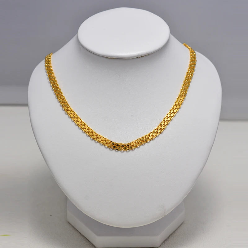 Dubai Arab Gold Color necklace For Man Women Tone Snake Chain Miami Cuba Link with Round Box and Wheat Chains Choker Jewelry