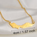 Anniyo 4CM Curacao Map & Village Name Pendant Chain Necklaces Charm Stainless Steel Gold Color Silver Color Jewellery @230421