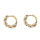 Elegant Artificial Pearl Wound Metal Twist Hoop Earrings 2023 New Fashion Jewelry Party Sweet Accessories For Woman Girls Gift