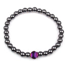 Weight Loss Nature stone Magnetic Therapy Health Bracelet Trendy Hematite Round Black Charm Stretch Bracelet For Men Women