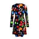 Christmas Mini Dresses For Women Fashion Christmas Trees Print Long Sleeve Loose Dress 2022 New Year Autumn Ladies Party Dress
