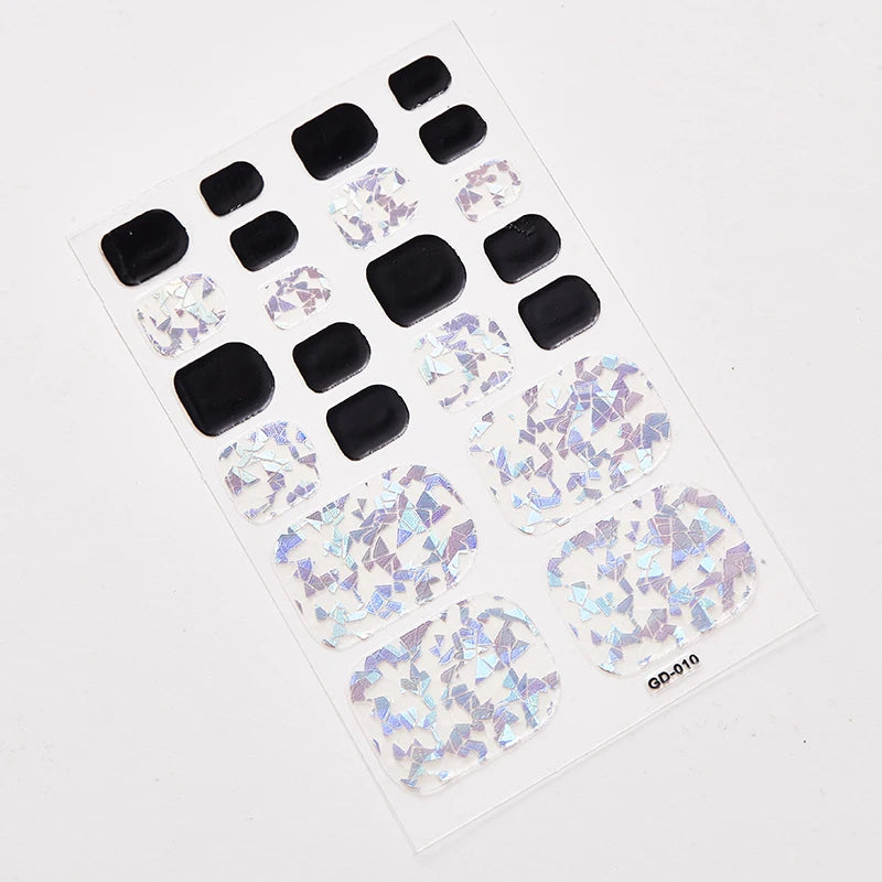 Sanuxc Toe Nail Sticker Self Adhesive Nail Polish Sticker Plain Stickers Nail Decoration Minimalist Nail Wraps Full Cover