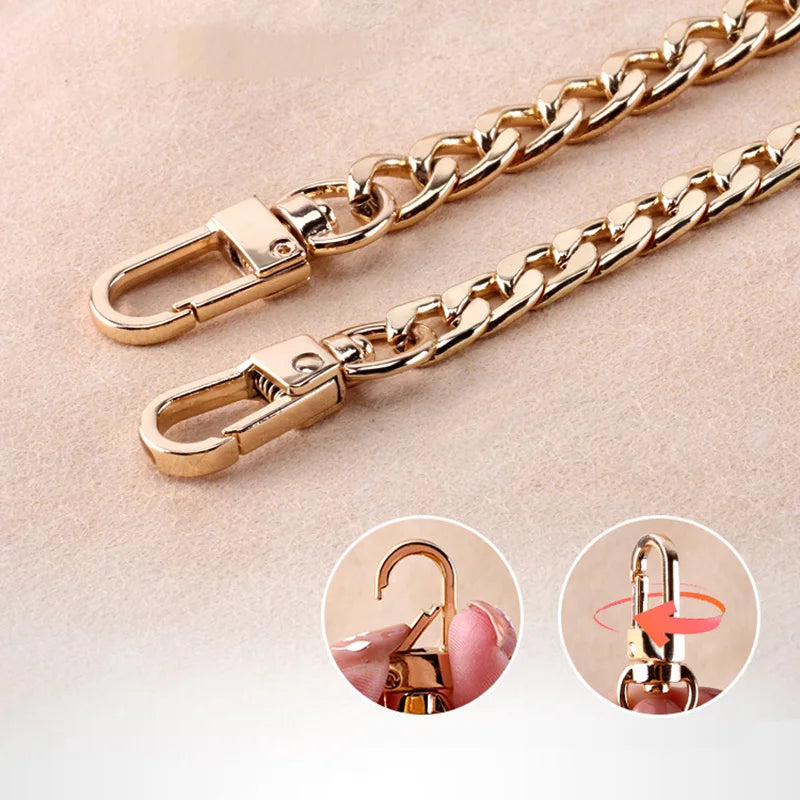 100cm DIY Women Metal Bags Strap Chain Stainless Steel Bag Belt For Crossbody Girl Detachable Shoulder Accessories Handbag Strap