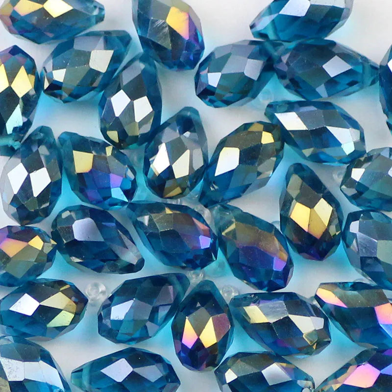 YHBZRET Waterdrop Pendant Austrian crystal beads 8*13mm 30pcs Teardrop glass loose bead for jewelry making bracelet Earrings DIY