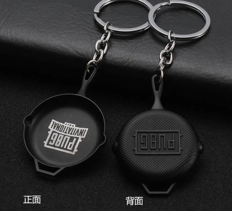 PUBG Fashion Eat Chicken Keychain Battlegrounds Backpack Battle Frying Pan Helmet 98k Key Ring Woman Man Jewwlry Wholesale