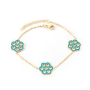 LUXUSTEEL Stainless Steel Blue Evil Eye Crystal Pendants Bracelet for Women Cuban Link Chain Bracelet Bling Fashion Jewelry Gift