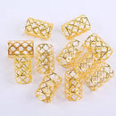 10pcs Gold Silver Adjustable Clip Buckle Dreadlock Cuff  Wig Decorative Mini Braid Hair Extension Ring Out Beads Accessories