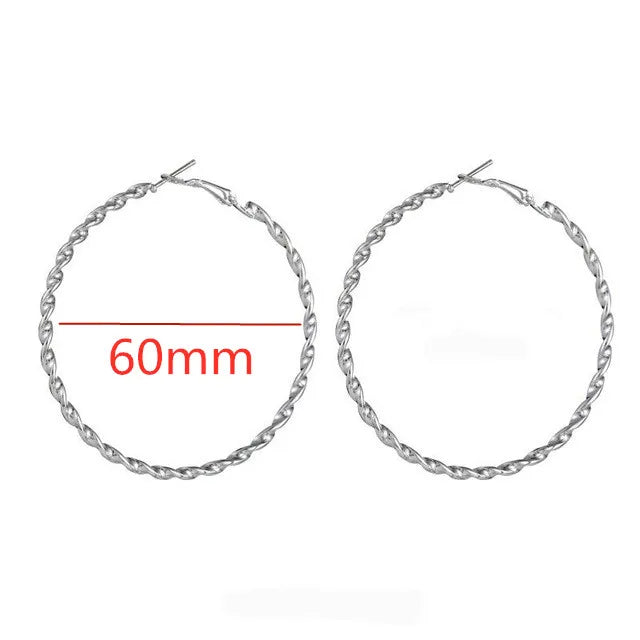 4-8CM Exaggerated Big Smooth Circle Hoop Earrings  for Women Aros Simple Round Loop Ear Wedding Jewelry Brincos Cool Gift