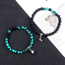 Fashion 2pcs/Set Magnet Couple Bracelets Natural Stone Beads Bracelets For Lovers Distance Valentine Bracelet Friendship Jewelry