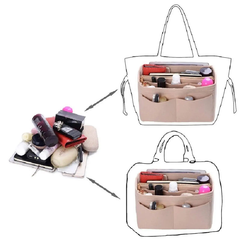 Purse Organizer Insert, Felt Bag organizer with zipper,Bag in bag, Handbag & Tote Shaper,Perfect For Speedy Neverfull