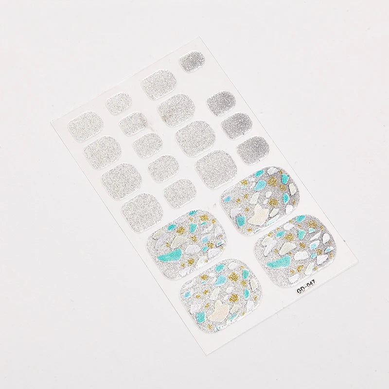 Sanuxc Toe Nail Sticker Self Adhesive Nail Polish Sticker Plain Stickers Nail Decoration Minimalist Nail Wraps Full Cover