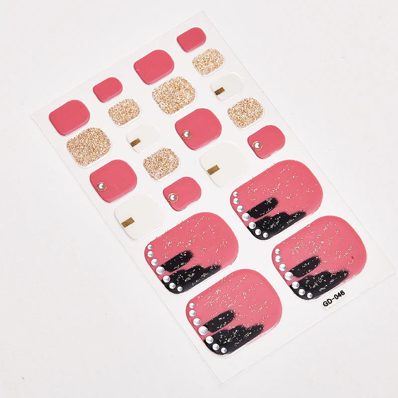 Sanuxc Toe Nail Sticker Self Adhesive Nail Polish Sticker Plain Stickers Nail Decoration Minimalist Nail Wraps Full Cover