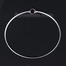 304 Stainless Steel Collar Neck Ring Necklace Silver Color Round , 1 Piece